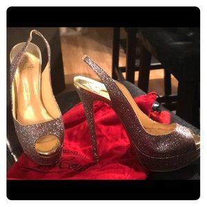 Christian Louboutin Glitter Platform Pumps